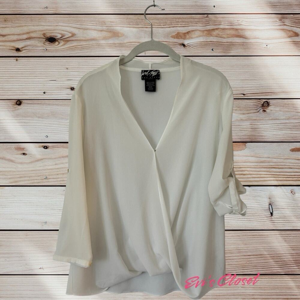 Lord & Taylor 424 Fifth White Top Sheer Size PL Cream In Color